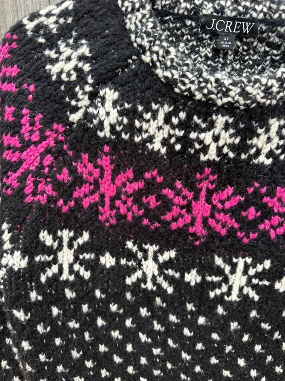 J. Crew black snowflake sweater